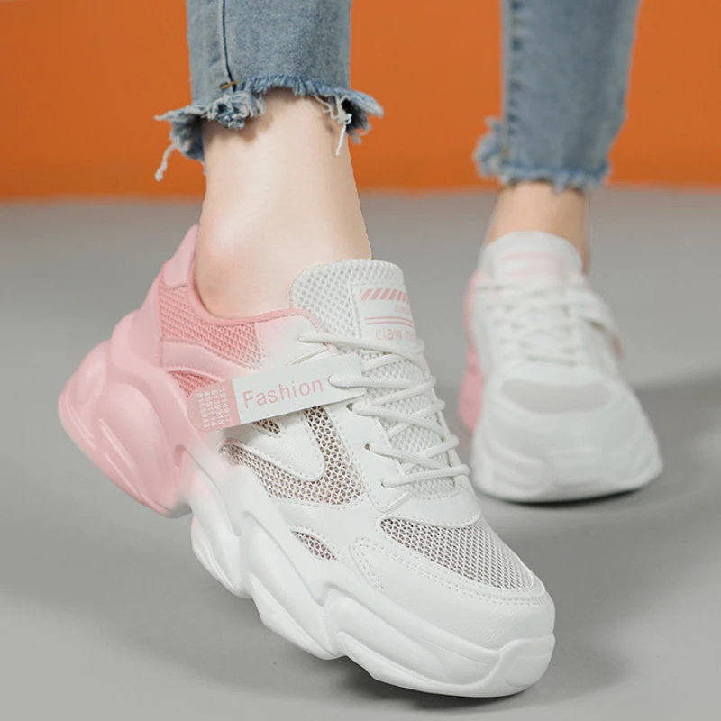 Women's Sports Shoe Color Gradient Mesh Sneakers 5.5cm Thick Bottom Daddy Shoe Lightweight Lace Up Shoe Comfort No-slip Athletic
Women's Sports Shoe Color Gradient Mesh Sneakers 5.5cm Thick Bottom Daddy Shoe Lightweight Lace Up Shoe Comfort No-slip Athletic
