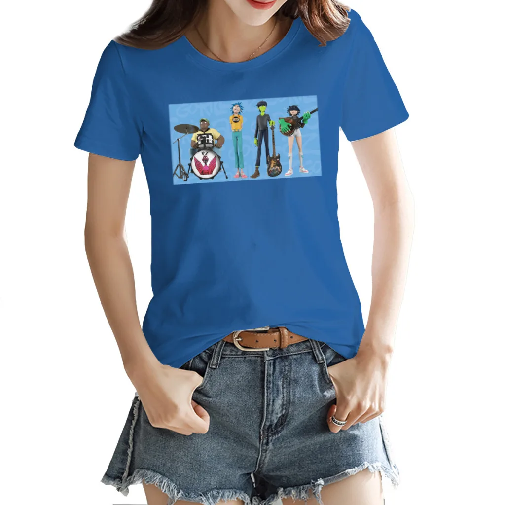 Gorillazs launch range of toy figurines Women's T-shirt Unique RoyalBlue Novelty Crewneck Tees Tops European Size
Gorillazs launch range of toy figurines Women's T-shirt Unique RoyalBlue Novelty Crewneck Tees Tops European Size