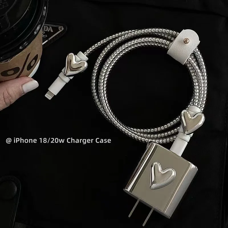 Metal Love Heart Cable Protector Set for Apple 18W 20W Fast Charger Protector Case for IPhone Data Line Cable Winder Organizer
Metal Love Heart Cable Protector Set for Apple 18W 20W Fast Charger Protector Case for IPhone Data Line Cable Winder Organizer
