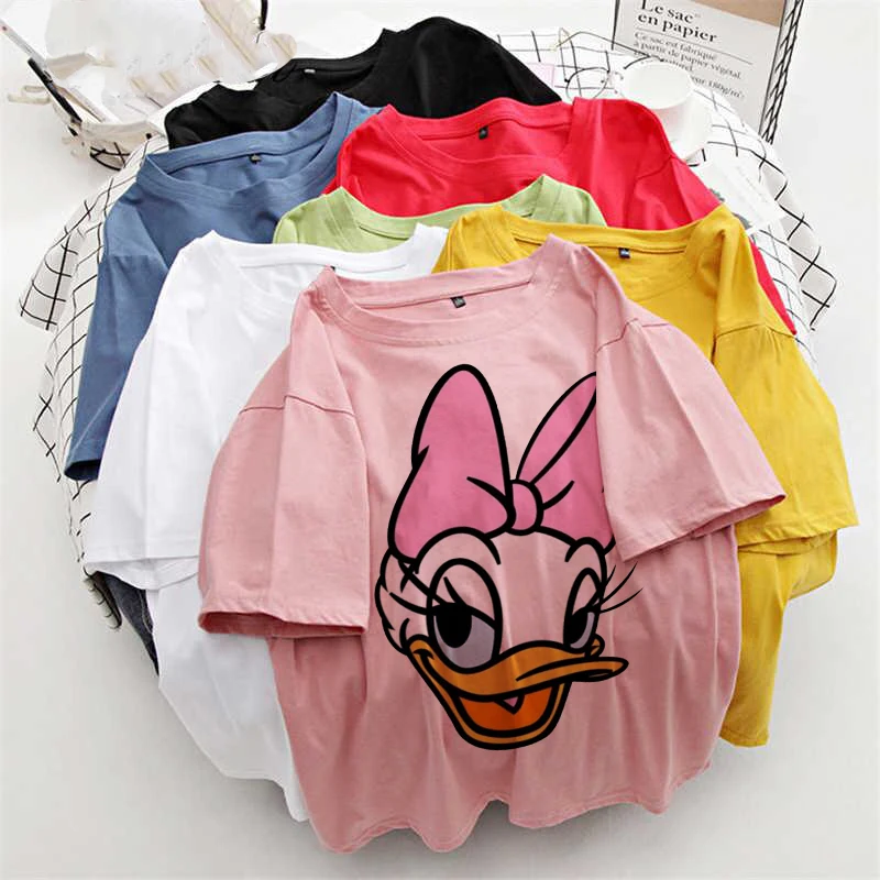 2022 New Pink Disney Fashion Cute Daisy Duck Cartoon Print Casual Women T-Shirt O-Neck Pullover Short Sleeve Loose Tee Top
2022 New Pink Disney Fashion Cute Daisy Duck Cartoon Print Casual Women T-Shirt O-Neck Pullover Short Sleeve Loose Tee Top
