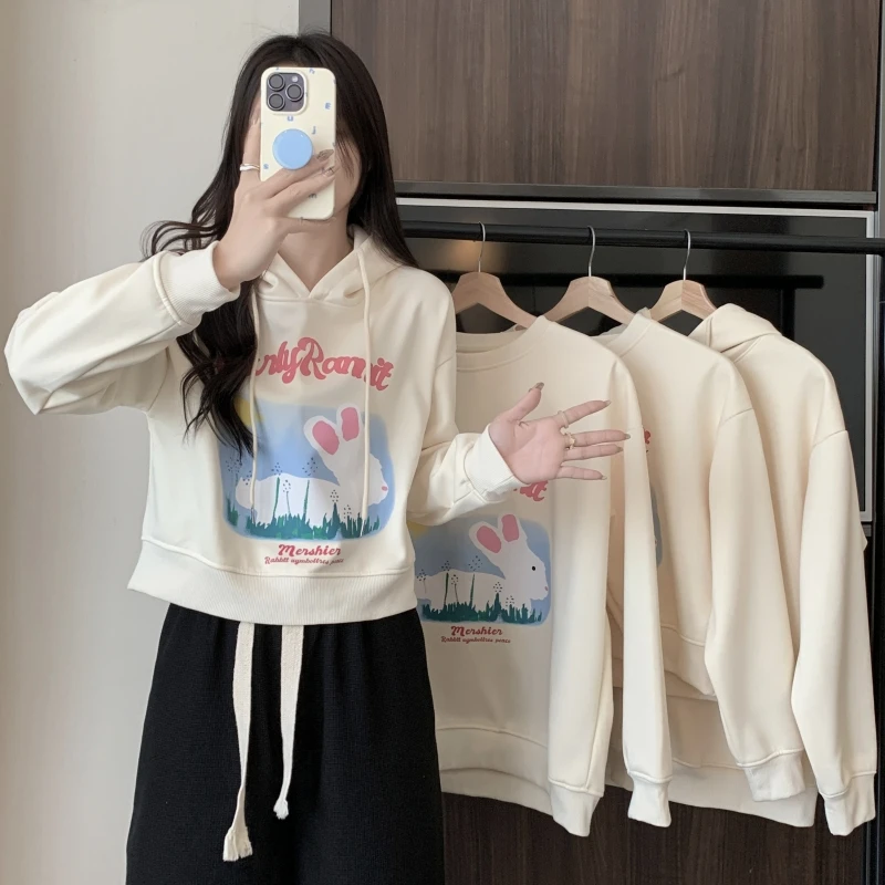 Autumn Winter Thick Warm Hooded Sweatshirts Women Kawaii Cartoon Rabbit Graphics Hoodies Korean Fashion Oversized Pullover Tops
Autumn Winter Thick Warm Hooded Sweatshirts Women Kawaii Cartoon Rabbit Graphics Hoodies Korean Fashion Oversized Pullover Tops