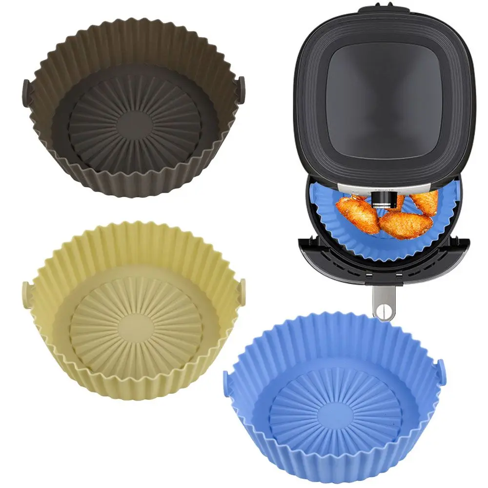 

Pizza Plate Grill Pot Tray Bread Fried Chicken Air Fryer Silicone Pot AirFryer Accessories Baking Basket Double-sided