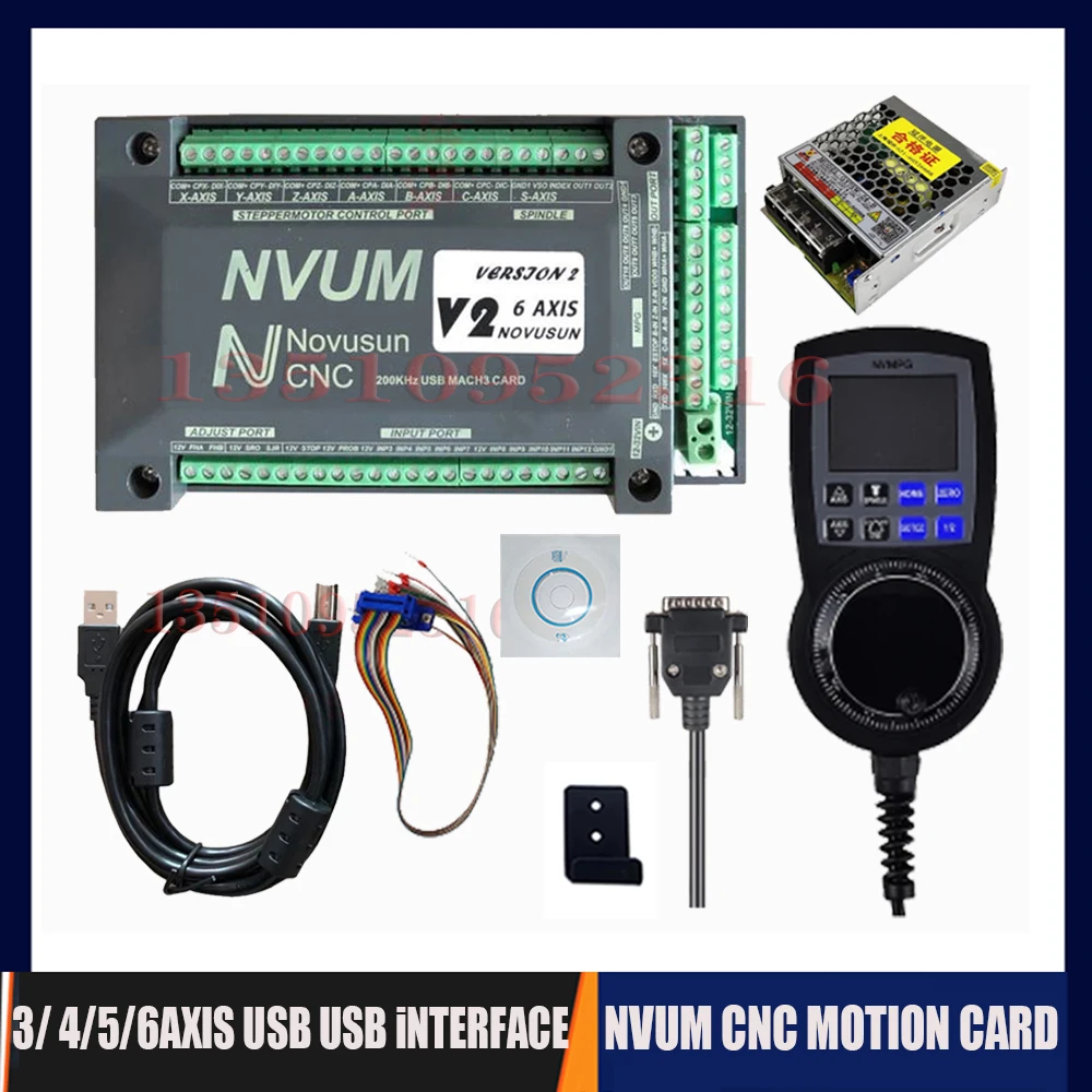 ЧПУ-контроллер Mach3 Nvum, обновленный, Nvum V2.1, 200 кГц, Usb-интерфейс, 3/4/5/6 осевая карта управления движением + колесо для цифрового дисплея
ЧПУ-контроллер Mach3 Nvum, обновленный, Nvum V2.1, 200 кГц, Usb-интерфейс, 3/4/5/6 осевая карта управления движением + колесо для цифрового дисплея