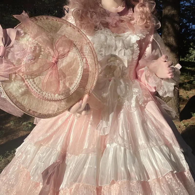 Lolita Sweet Dress for Women High Waist A Line Pink Cute Mid-Length Dress Soft Girl Preppy Japanese A Line Kawaii Maxi Dress
Lolita Sweet Dress for Women High Waist A Line Pink Cute Mid-Length Dress Soft Girl Preppy Japanese A Line Kawaii Maxi Dress