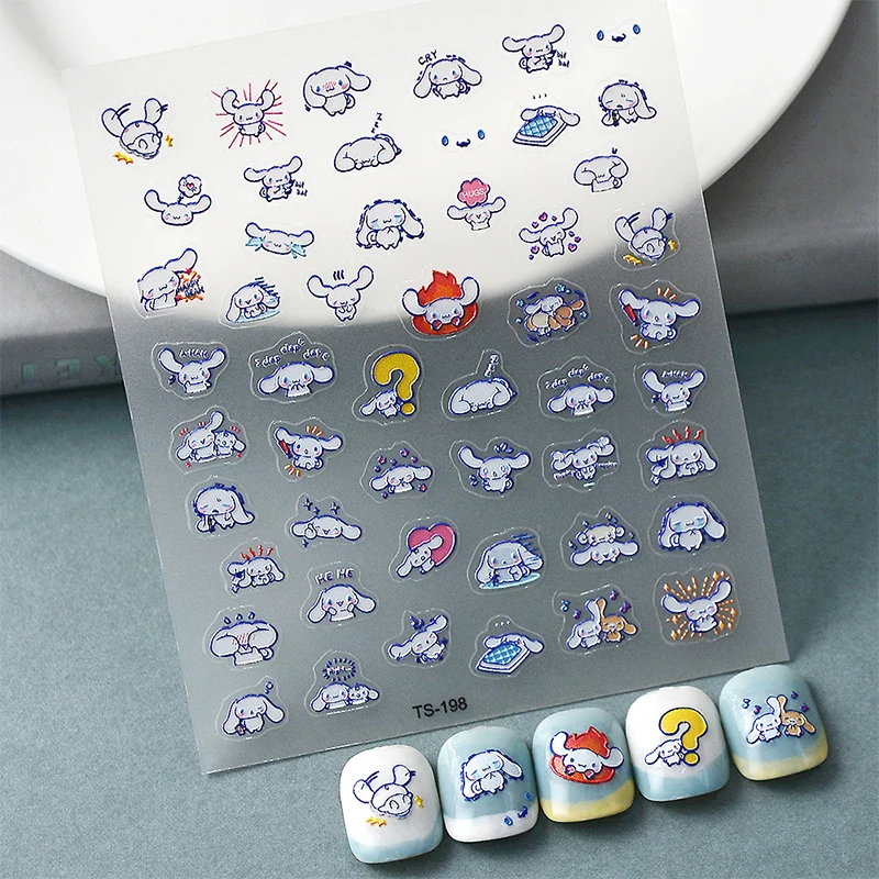 Sanrio Anime Nail Stickers Cinnamoroll Cartoon Cute Embossed 5D Tough Nail Decorative Stickers Durable Removal Nail Decals
Sanrio Anime Nail Stickers Cinnamoroll Cartoon Cute Embossed 5D Tough Nail Decorative Stickers Durable Removal Nail Decals