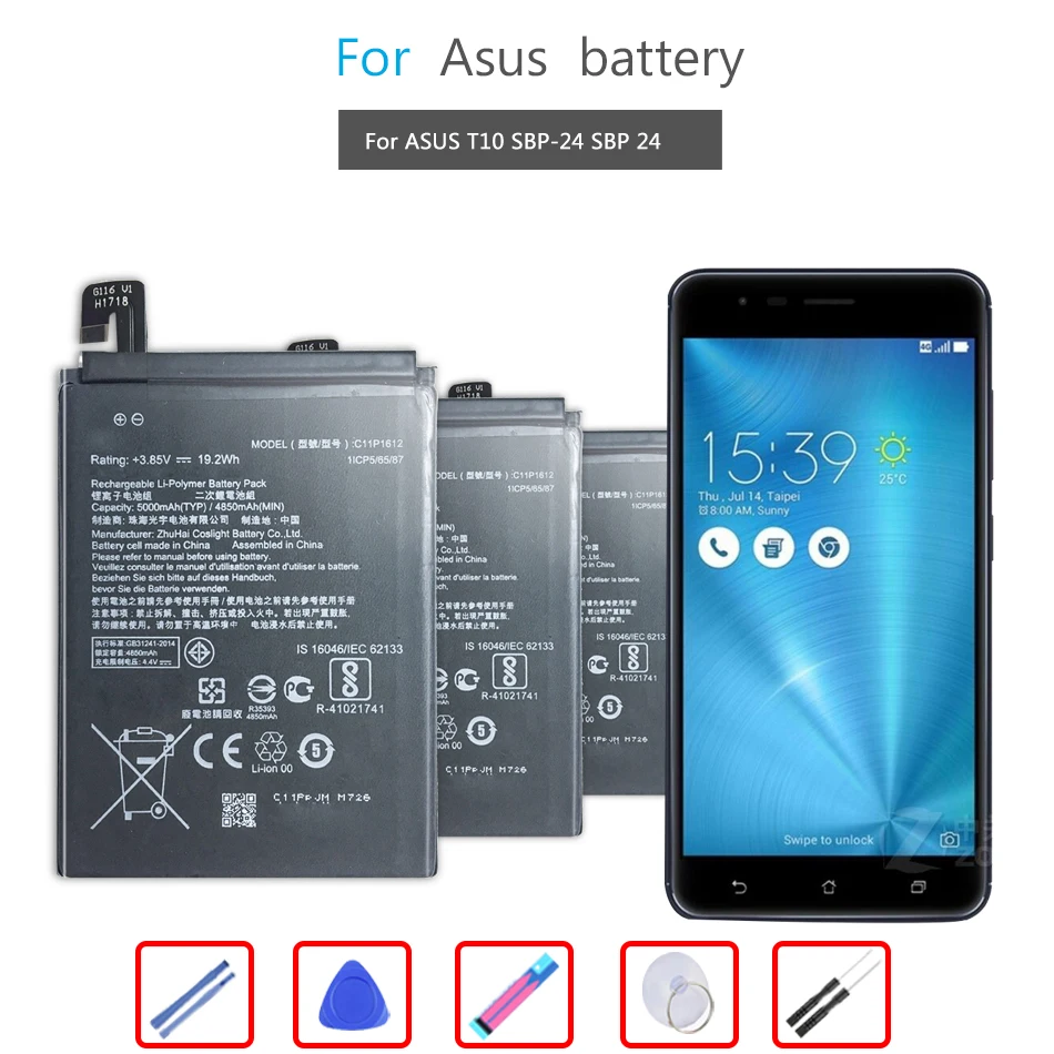 Mobile Phone Battery For Asus ZE553KL, ZenFone 3 Zoom, ZenFone 3 Zoom Dual SIM LTE, Zenfone 3 Zoom S C11P1612 4850mAh
Mobile Phone Battery For Asus ZE553KL, ZenFone 3 Zoom, ZenFone 3 Zoom Dual SIM LTE, Zenfone 3 Zoom S C11P1612 4850mAh