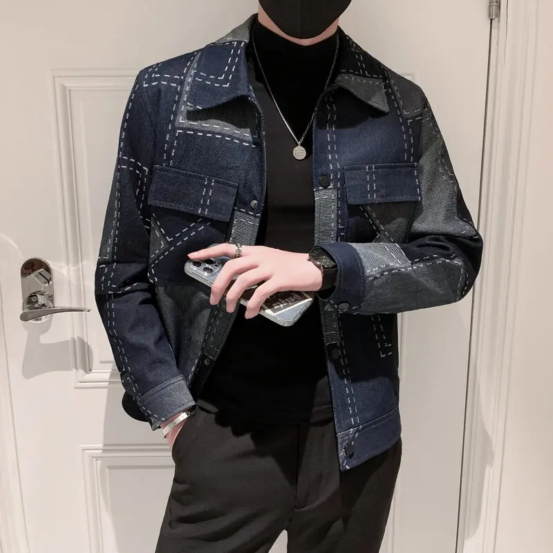 Spring Fall Men Contrasting Color Plaid Jackets Streetwear Casual Slim Fit Cotton Jacket Fashion Men Cowboy Coat Plus Size S-3XL
Spring Fall Men Contrasting Color Plaid Jackets Streetwear Casual Slim Fit Cotton Jacket Fashion Men Cowboy Coat Plus Size S-3XL