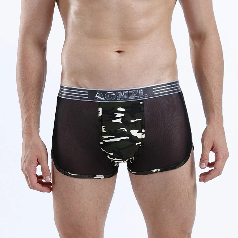 Men Patchwork Mesh Boxer Briefs Transparent Underwear Seamless Boxer Shorts Breathable Mesh Trunks Camouflage Arrow Pants
Men Patchwork Mesh Boxer Briefs Transparent Underwear Seamless Boxer Shorts Breathable Mesh Trunks Camouflage Arrow Pants