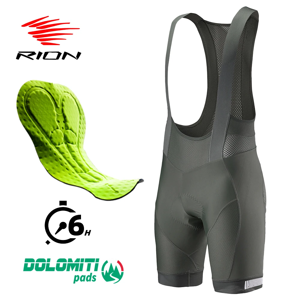 

RION Men's Cycling Bib Shorts Padded Bike Tights Biker Brace Mountain Bike MTB Wear Bicycle Clothing Long Distance Dolomiti Pro