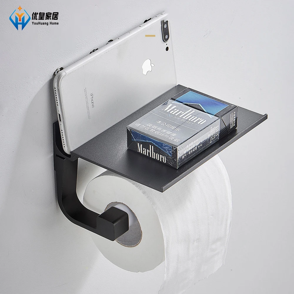 Punch-Free Bathroom Accessories Black Silver Paper Holders Aluminum Tissue Holder Wall-Mounted Toilet Paper Holder Phone Rack
Punch-Free Bathroom Accessories Black Silver Paper Holders Aluminum Tissue Holder Wall-Mounted Toilet Paper Holder Phone Rack