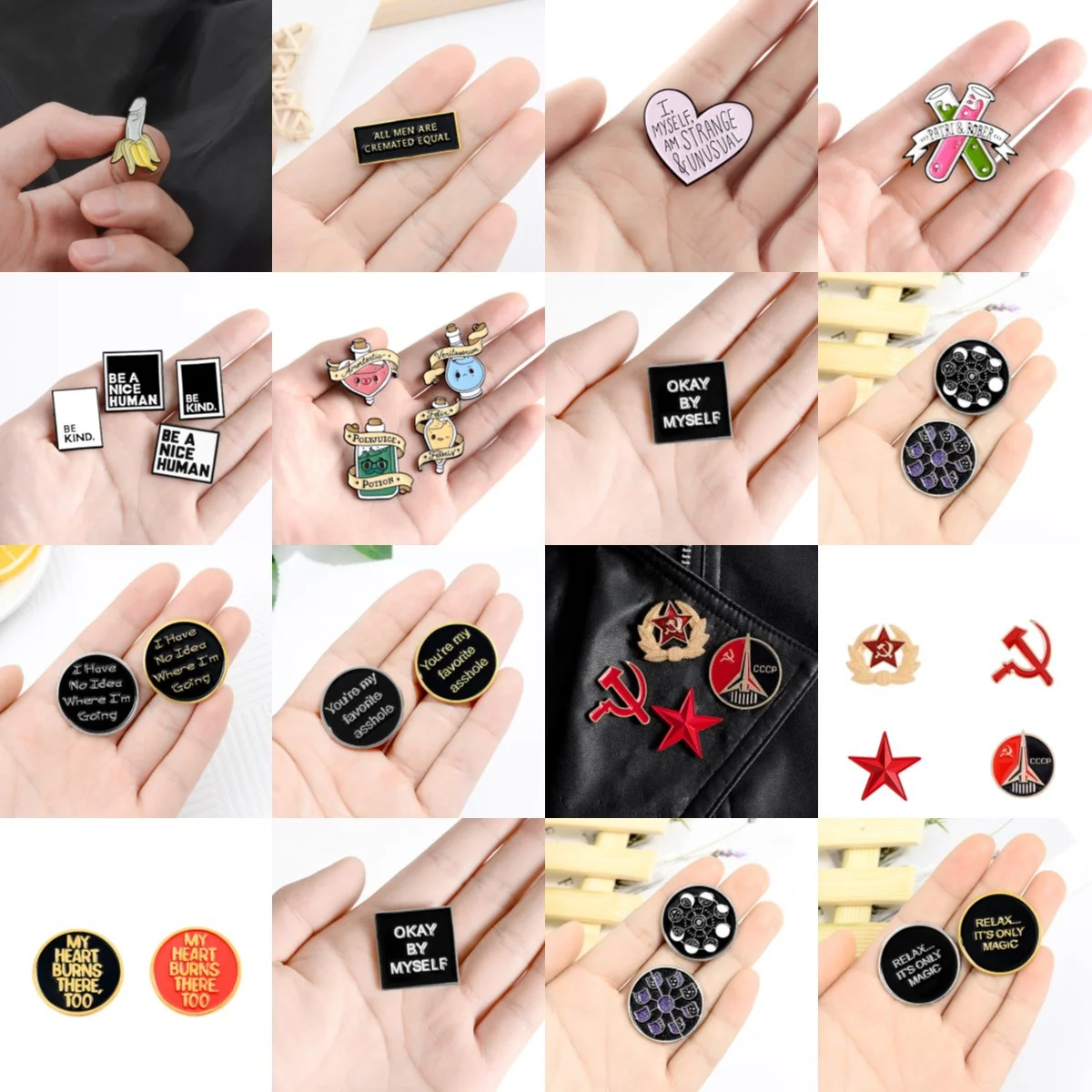 Creative Enamel Pin Cartoon Cartoon Character Brooch Funny Letter Phrase Badges Only Magic Be A Nice Human
Creative Enamel Pin Cartoon Cartoon Character Brooch Funny Letter Phrase Badges Only Magic Be A Nice Human
