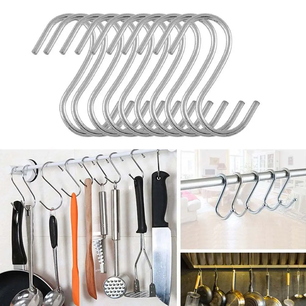 5/10/20pcs S Shaped Hook Kitchen Household Hanger Storage Holders Organizer Stainless Steel Hooks & Rails
5/10/20pcs S Shaped Hook Kitchen Household Hanger Storage Holders Organizer Stainless Steel Hooks & Rails