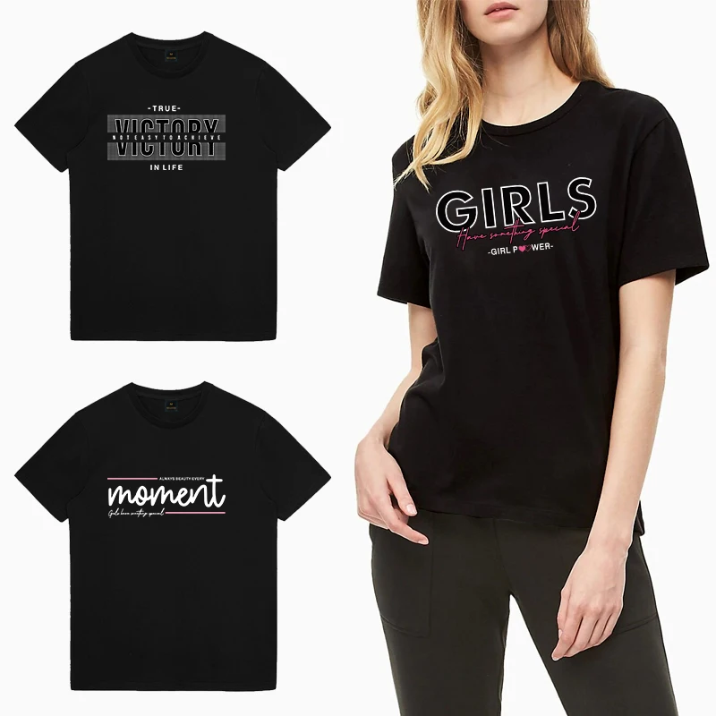 Women's Clothing Black T-shirt Casual Top Basic Style Creative Font Print Round Neck Slim Fit Commuter Soft Ladies Short Sleeve
Women's Clothing Black T-shirt Casual Top Basic Style Creative Font Print Round Neck Slim Fit Commuter Soft Ladies Short Sleeve