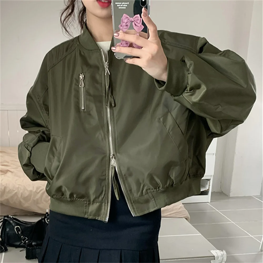 HziriP Baseball Jackets Women Casual Hot Loose Chic Office Lady 2022 Streetwear All Match Stand Autumn New Work Wear Coats
HziriP Baseball Jackets Women Casual Hot Loose Chic Office Lady 2022 Streetwear All Match Stand Autumn New Work Wear Coats