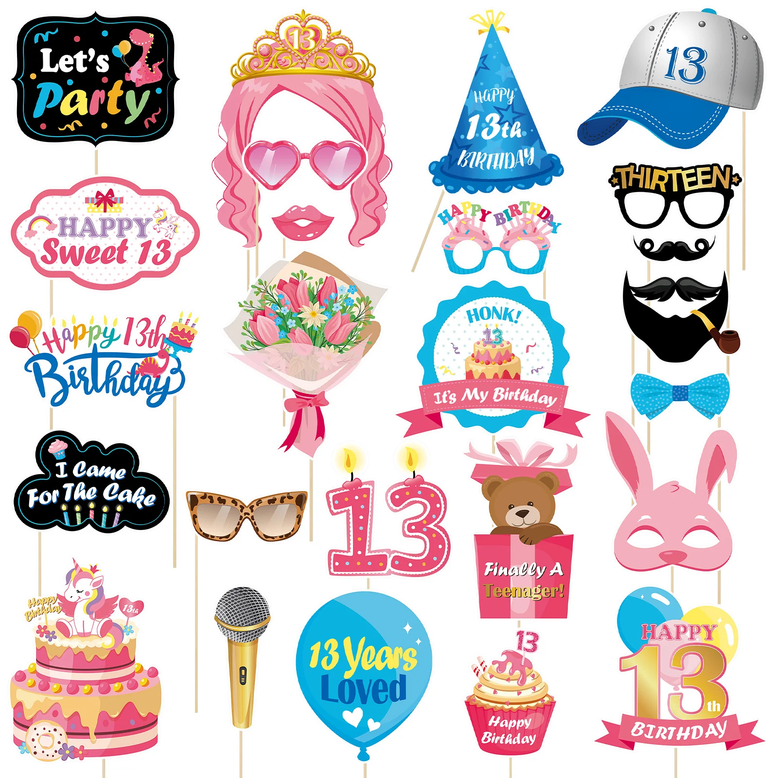 25pcs 13th Birthday Photo Booth Props 18th Bday Designs Birthday Selfie Props Party Accessories Fun Prop Kit Photo Booth Props
25pcs 13th Birthday Photo Booth Props 18th Bday Designs Birthday Selfie Props Party Accessories Fun Prop Kit Photo Booth Props