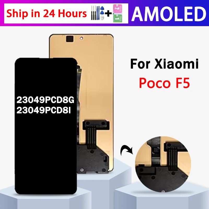6 67 "Новый для Xiaomi Poco F5 PocoF5 23049PCD8I 23049PCD8G ЖК-дисплей сменный преобразователь