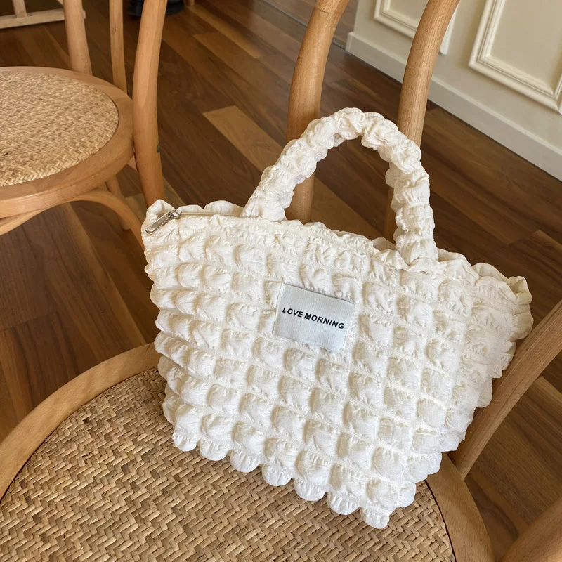 Cute Bubble Flower HandBag Sweet Girls Lunch Bag with Zipper Korean Style Fashion Pleated Plaid Shoulder Bag Female Shopper Bag
Cute Bubble Flower HandBag Sweet Girls Lunch Bag with Zipper Korean Style Fashion Pleated Plaid Shoulder Bag Female Shopper Bag