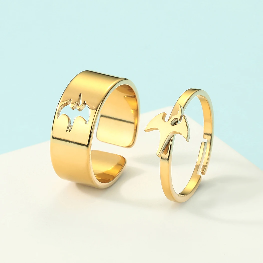 2pcs Pterodactyl Dinosaur Promise Open Rings for Women Girls Stainless Steel Engagement Wedding Matching Ring Set Couple Jewelry
2pcs Pterodactyl Dinosaur Promise Open Rings for Women Girls Stainless Steel Engagement Wedding Matching Ring Set Couple Jewelry