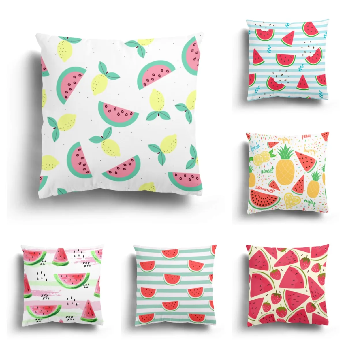 Home Decoration Sofa Pillowcase Cartoon Fruit Series Banana Watermelon Pineapple Cherry Polyester Pillowcase Cushion 45x45cm
Home Decoration Sofa Pillowcase Cartoon Fruit Series Banana Watermelon Pineapple Cherry Polyester Pillowcase Cushion 45x45cm