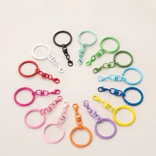10pcs Candy Color Keyring Lobster Clasp Hook With Rotating Buckle For Diy Jewelry Making Keychain Connector Key Ring Accessories