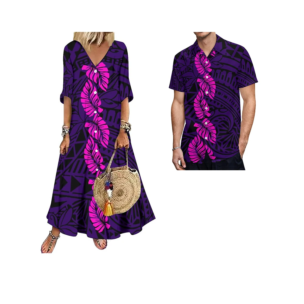 Новые полинезийские платья на пуговицах, Женские Элегантные повседневные платья, индивидуальные Макси-рубашки, платье, мужская рубашка