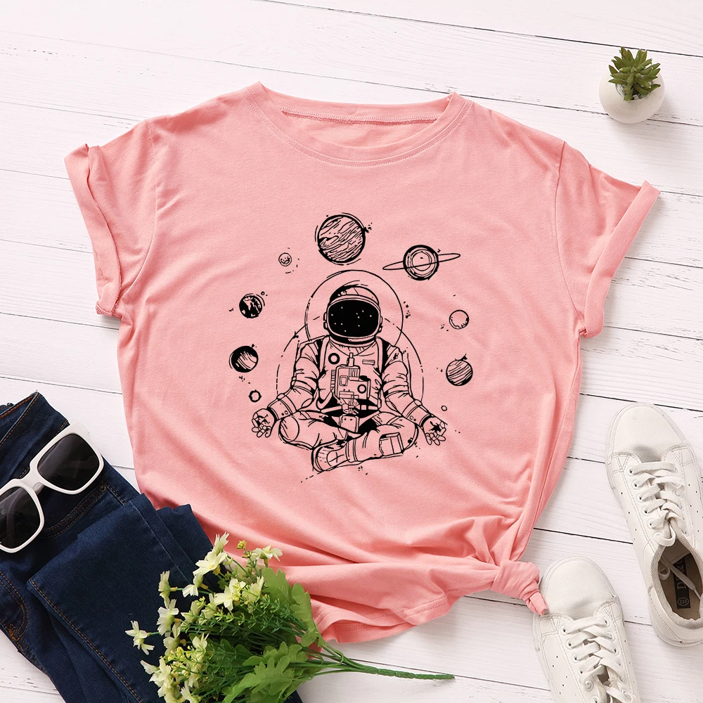 Graphic T Shirts for Women Cotton Short Sleeve Tee Female Shirt Tops Summer Casual Print Clothes Gifts Astronaut Galaxy Planet
Graphic T Shirts for Women Cotton Short Sleeve Tee Female Shirt Tops Summer Casual Print Clothes Gifts Astronaut Galaxy Planet