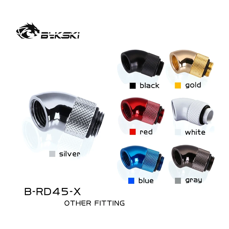 Bykski Water Fittings B-RD45-X,G1/4 PC Water Cooling Rotary 45 Degree Fittings,Male To Female Connector Adaptors Multi Colors
Bykski Water Fittings B-RD45-X,G1/4 PC Water Cooling Rotary 45 Degree Fittings,Male To Female Connector Adaptors Multi Colors