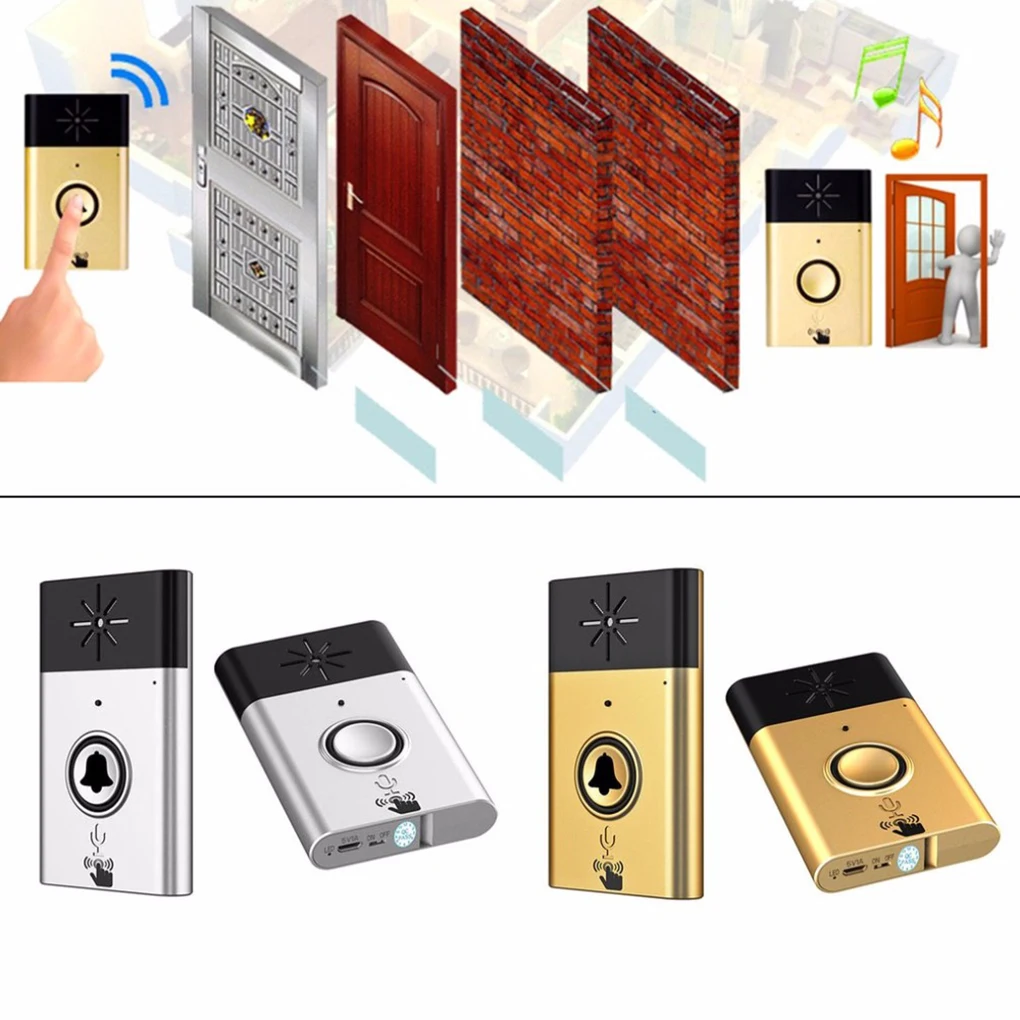 

1 to 3 H6 Wireless Voice Intercom Doorbell 300m Distance LED Indicator Door Bell Visitor Calling System