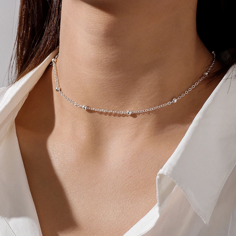 Satellite Chain Necklace Gold Silver Color Beads Choker Necklace for Women Girls Mother's Day Birthday Jewelry Gifts
Satellite Chain Necklace Gold Silver Color Beads Choker Necklace for Women Girls Mother's Day Birthday Jewelry Gifts
