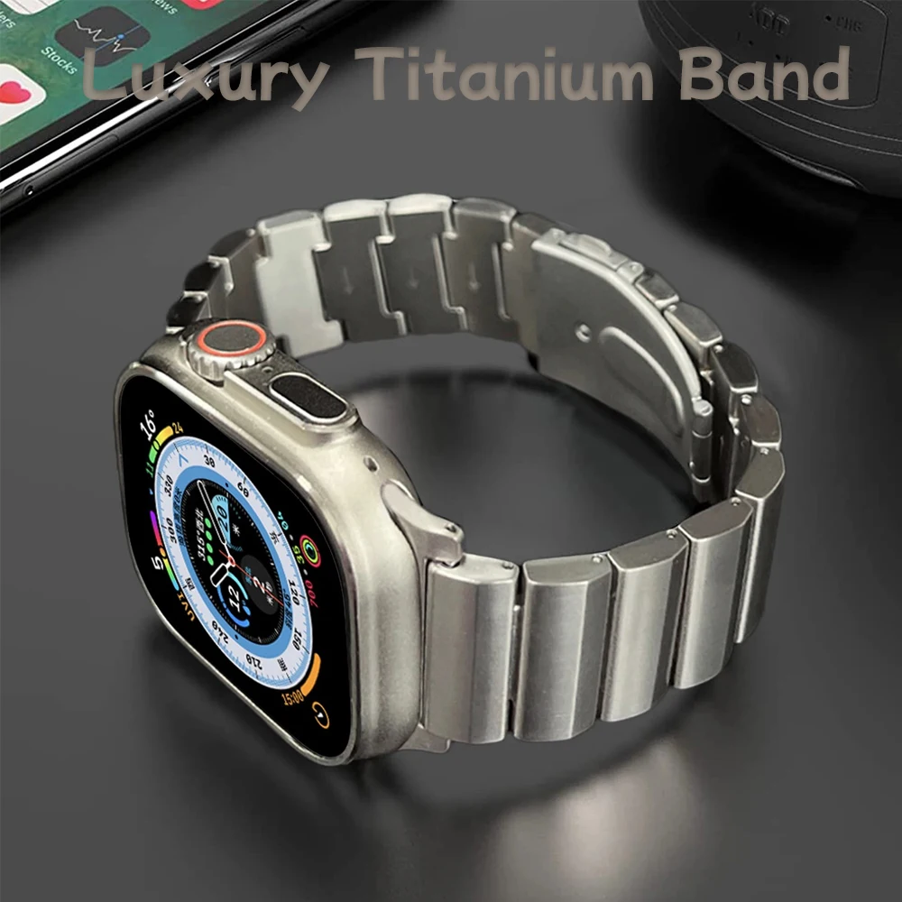 Роскошный титановый браслет для Apple watch Ultra Band 49 мм 45 мм 41 мм 44/40 мм, мужской браслет для iwatch Series 8 7 6 SE 5 4 3
Роскошный титановый браслет для Apple watch Ultra Band 49 мм 45 мм 41 мм 44/40 мм, мужской браслет для iwatch Series 8 7 6 SE 5 4 3