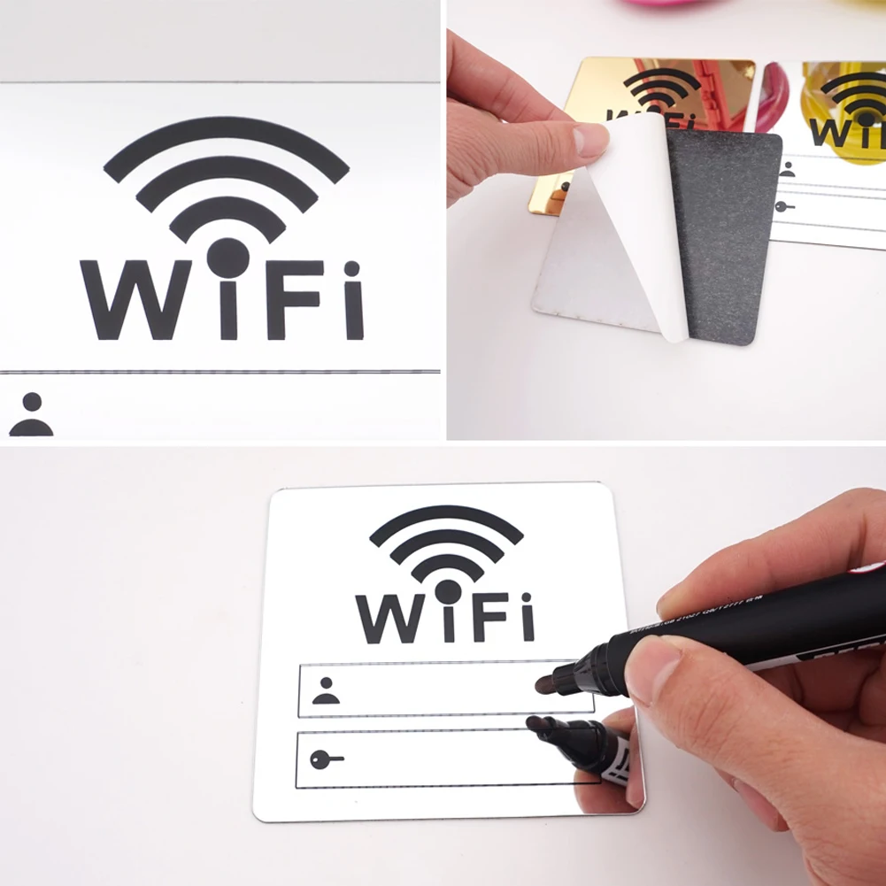 1pcs WIFI Sign 3D Acrylic Mirror Wall Stickers Rewritable Handwriting Account And Password For Public Shope WIFI Signage
1pcs WIFI Sign 3D Acrylic Mirror Wall Stickers Rewritable Handwriting Account And Password For Public Shope WIFI Signage