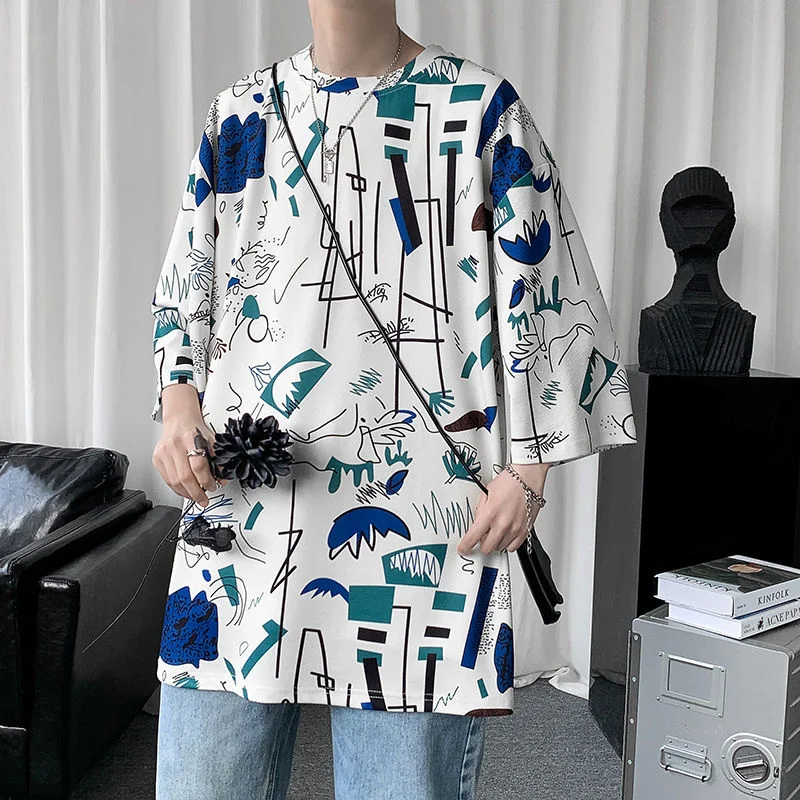 Summer Short Sleeve T-Shirt Men Fashion Casual Print T-Shirt Men Streetwear Korean Style Loose O-Neck T Shirt Mens Top M-2XL
Summer Short Sleeve T-Shirt Men Fashion Casual Print T-Shirt Men Streetwear Korean Style Loose O-Neck T Shirt Mens Top M-2XL