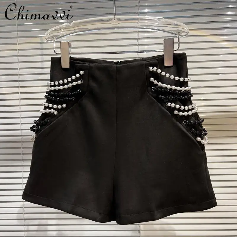 2022 Spring Clothes New Fashion Side Pearl Chain Beaded Shorts Women Heavy Suede Slim Temperament Short Pants All-matching
2022 Spring Clothes New Fashion Side Pearl Chain Beaded Shorts Women Heavy Suede Slim Temperament Short Pants All-matching