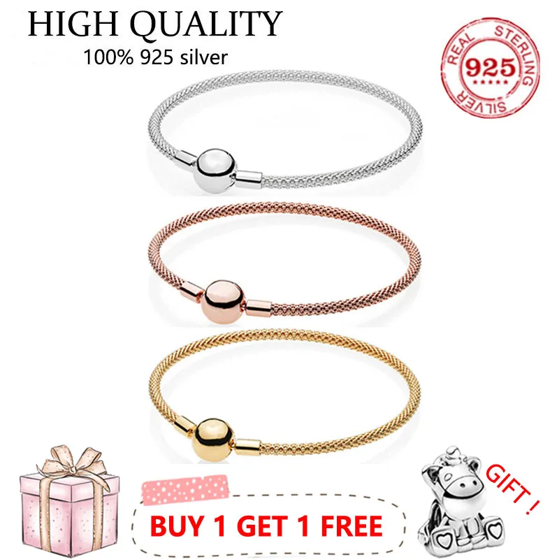 Authentic S925 Sterling Silver Moments Glittering Woven Round Button Bracelet Is Suitable For Women's Diy Jewelry Original Charm
Authentic S925 Sterling Silver Moments Glittering Woven Round Button Bracelet Is Suitable For Women's Diy Jewelry Original Charm
