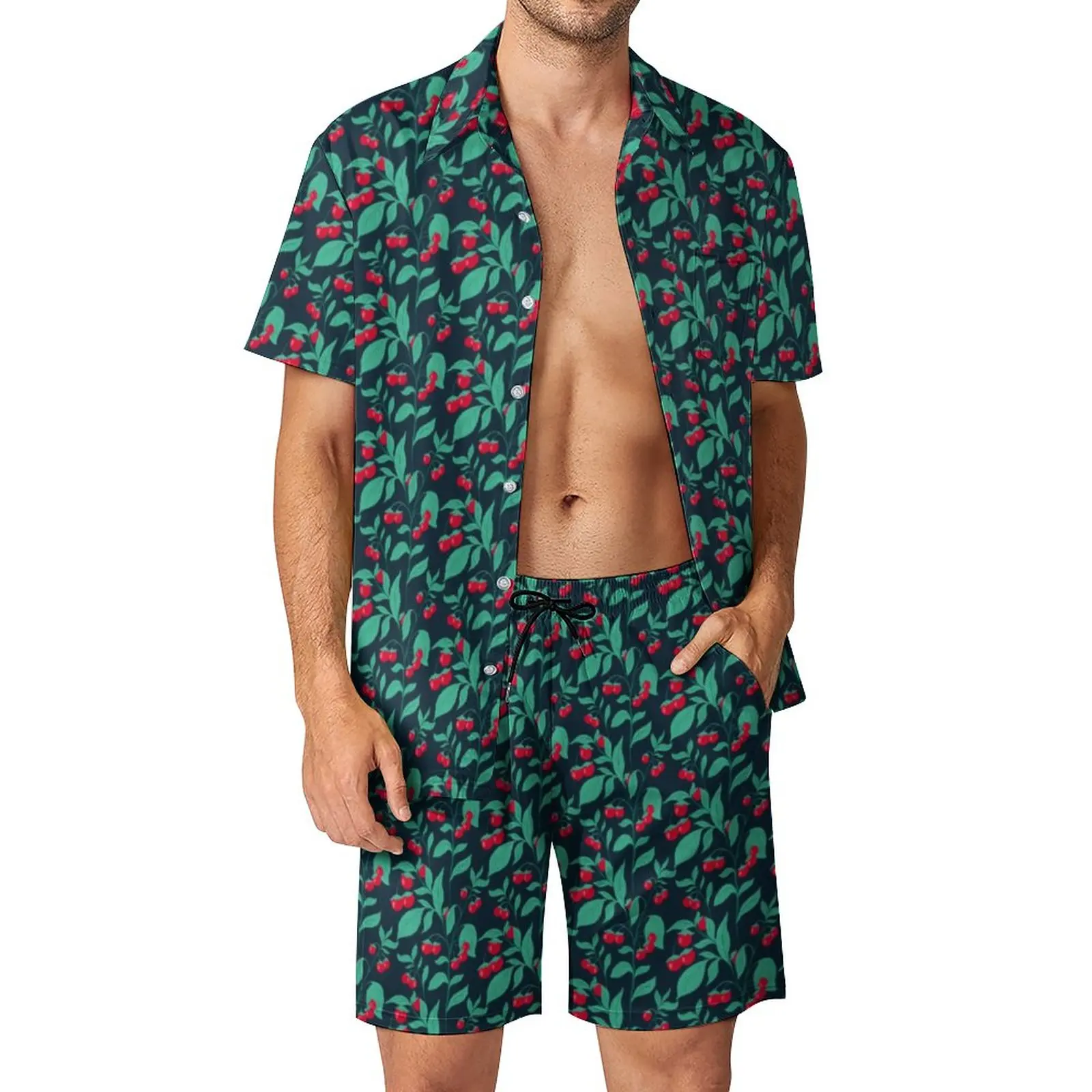 Cherry Tomatoes Men Sets Green Leaves Print Casual Shorts Beach Shirt Set Summer Hawaiian Suit Short-Sleeve Oversize
Cherry Tomatoes Men Sets Green Leaves Print Casual Shorts Beach Shirt Set Summer Hawaiian Suit Short-Sleeve Oversize