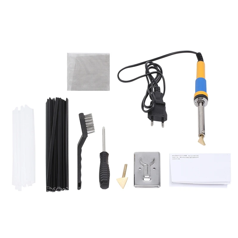 Metal Temperature Control Welding Repair Kit Plastic Welding Kit With 40 Rods Reinforcing Mesh Hot Iron Stand PP Bumper EU Plug
Metal Temperature Control Welding Repair Kit Plastic Welding Kit With 40 Rods Reinforcing Mesh Hot Iron Stand PP Bumper EU Plug