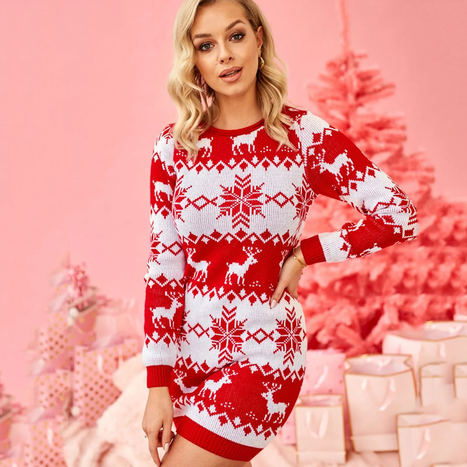 2023 Evening Elegant Dress Christmas Womens Dress Turtleneck Long Pullover Sweater Dress Sweater Dress Print vestidos de mujer
2023 Evening Elegant Dress Christmas Womens Dress Turtleneck Long Pullover Sweater Dress Sweater Dress Print vestidos de mujer