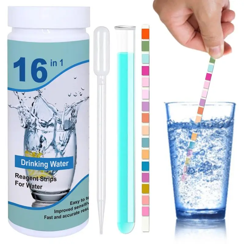 50Pcs Water Quality Test Kit 16 In 1 Swimming Pool Test Paper Suitable For Home Aquarium PH Value Alkalinity Hardness Test Strip
50Pcs Water Quality Test Kit 16 In 1 Swimming Pool Test Paper Suitable For Home Aquarium PH Value Alkalinity Hardness Test Strip