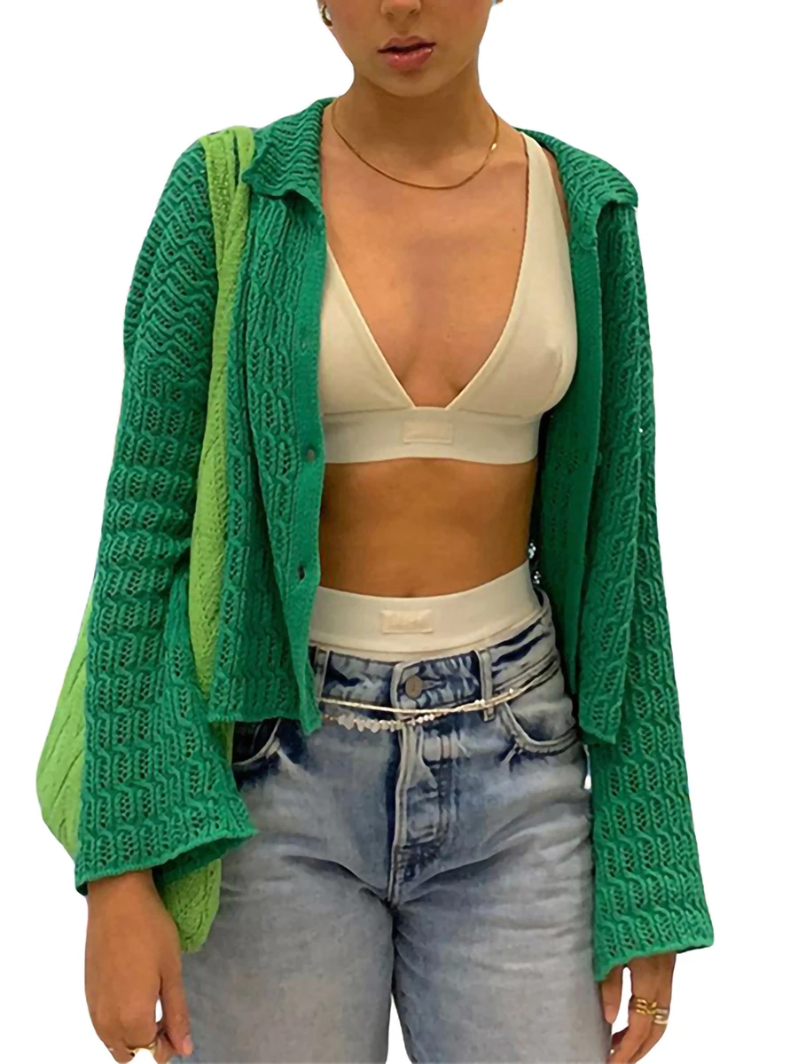 Женский вязаный кардиган на пуговицах, Повседневный свитер с длинным рукавом и воротником с лацканами, уличная одежда в стиле ретро, вязаны...
Женский вязаный кардиган на пуговицах, Повседневный свитер с длинным рукавом и воротником с лацканами, уличная одежда в стиле ретро, вязаны...