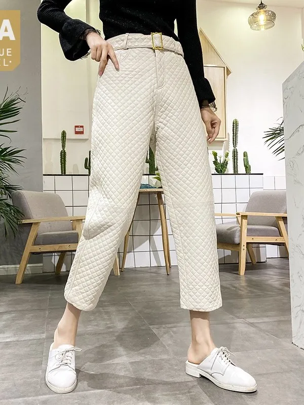 Sheepskin Thicken Warm Straight Winter Pants Office Ladies Genuine Leather Solid Color Belt Plaid Trousers Casual Harem Pants
Sheepskin Thicken Warm Straight Winter Pants Office Ladies Genuine Leather Solid Color Belt Plaid Trousers Casual Harem Pants