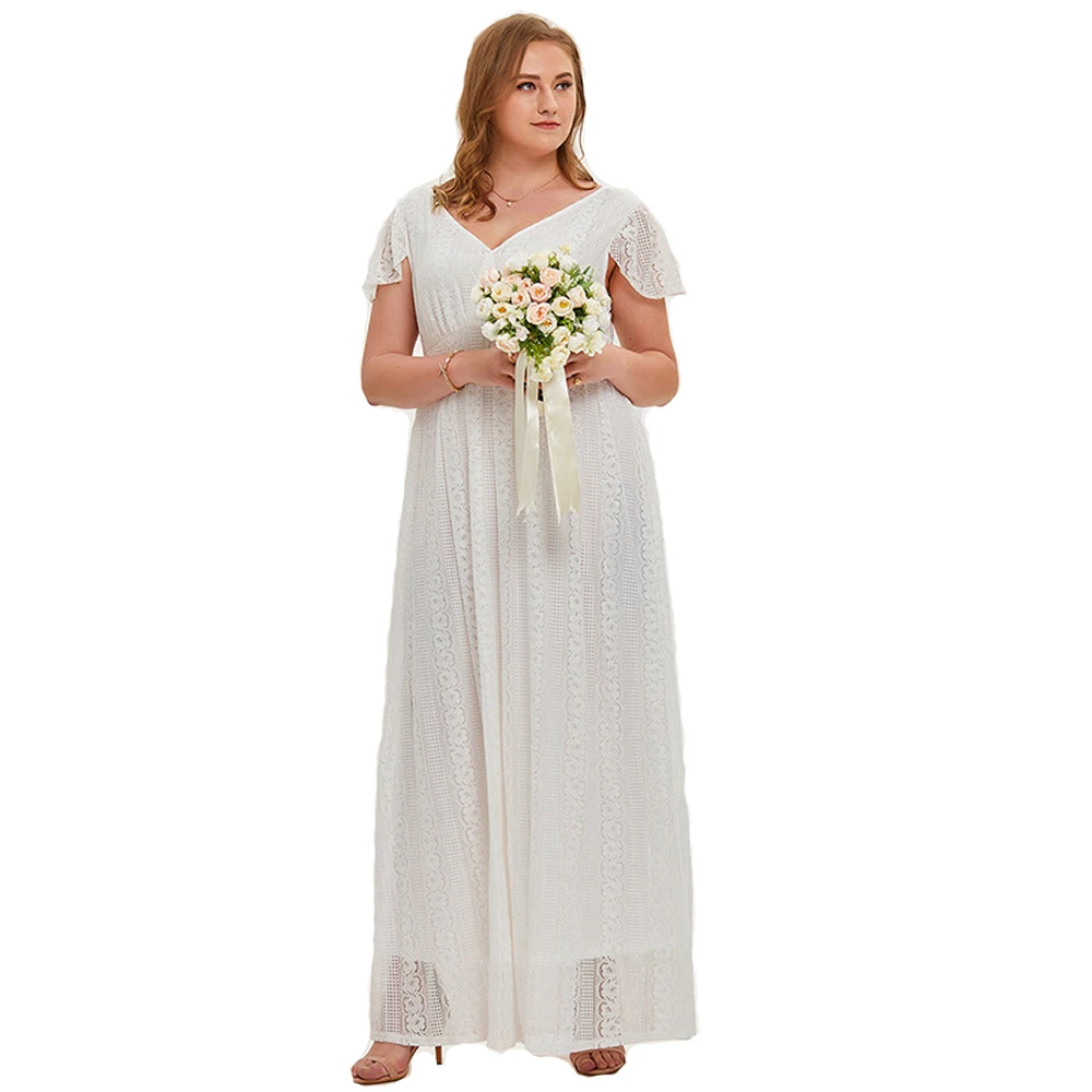 Plus Size White Wedding Dresses For Women Long Skirt Party Large Bride Bridesmaid Clothes Short Sleeve Lace 4XL Ladies Elegant
Plus Size White Wedding Dresses For Women Long Skirt Party Large Bride Bridesmaid Clothes Short Sleeve Lace 4XL Ladies Elegant