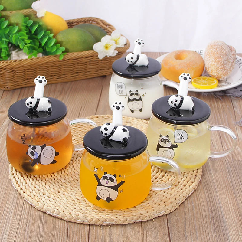 500ml Creative Heat-resistant glass mug with lid borosilicate glass cartoon panda mug milk breakfast coffee cup home
500ml Creative Heat-resistant glass mug with lid borosilicate glass cartoon panda mug milk breakfast coffee cup home