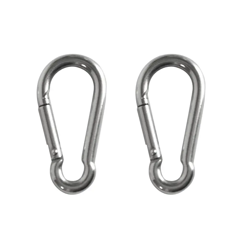 2 Pieces Stainless Steel Carabiner Clip Snap Hook Buckle M5/4x50/40mm for Camping Hiking Boating Kayaking Accessory 
2 Pieces Stainless Steel Carabiner Clip Snap Hook Buckle M5/4x50/40mm for Camping Hiking Boating Kayaking Accessory