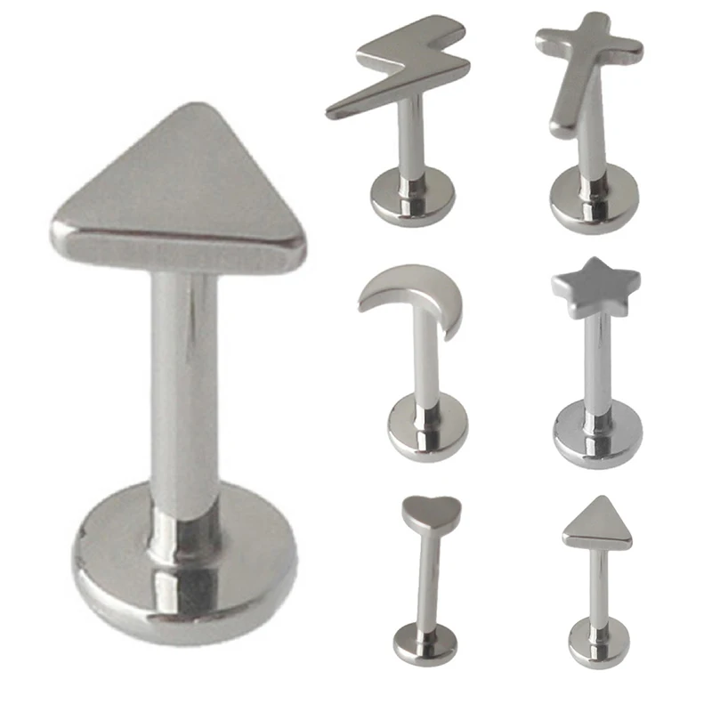 2Pcs Titanium Lip Stud Piercing Tongue Nail Lightning/Heart Shape Tongue Nail Ear Studs Threaded Earring PIERC Body Jewelry
2Pcs Titanium Lip Stud Piercing Tongue Nail Lightning/Heart Shape Tongue Nail Ear Studs Threaded Earring PIERC Body Jewelry