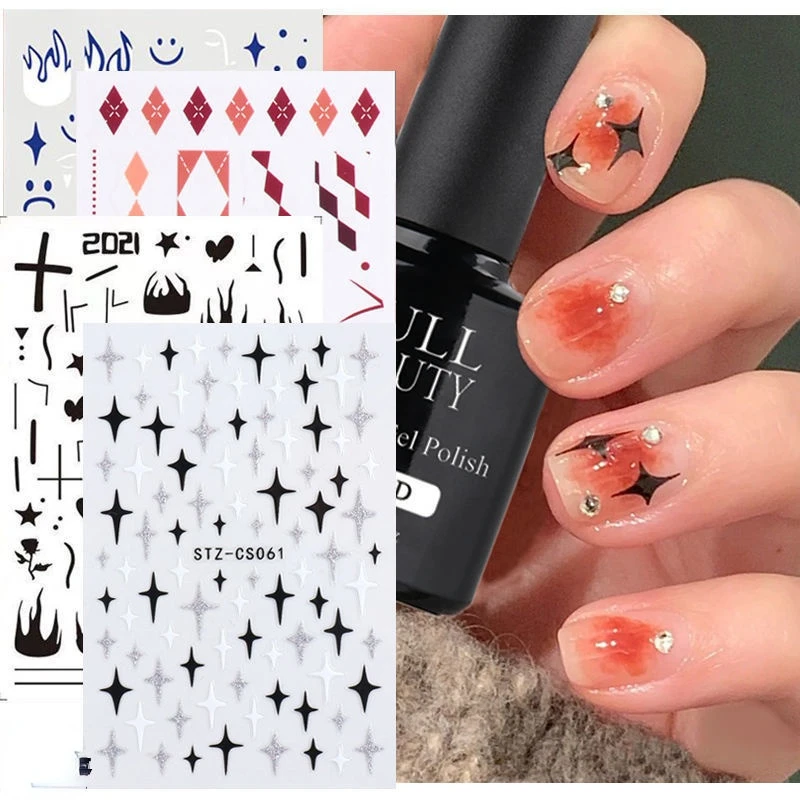 1 Sheet Sexy Girls Dark Y2K Black White Star Clouds Love Heart Sticker for Nails Adhesive Nail Decals Nail Art Decor 2022 New
1 Sheet Sexy Girls Dark Y2K Black White Star Clouds Love Heart Sticker for Nails Adhesive Nail Decals Nail Art Decor 2022 New