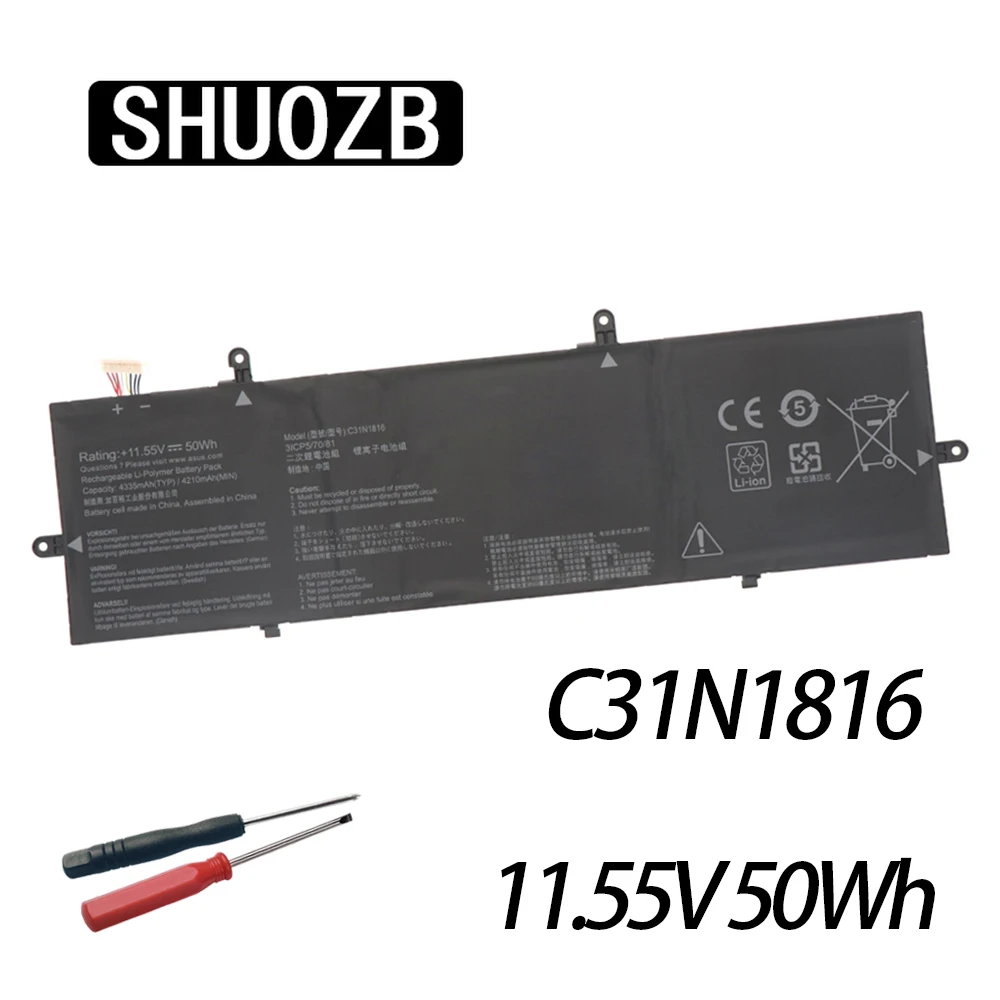 SHUOZB 11,55 V 50Wh C31N1816 Аккумулятор для ноутбука Asus 13 UX362 UX362FA Q326FA Q326FA-BI7T13 0B200-03160000 3ICP5/70/81
SHUOZB 11,55 V 50Wh C31N1816 Аккумулятор для ноутбука Asus 13 UX362 UX362FA Q326FA Q326FA-BI7T13 0B200-03160000 3ICP5/70/81