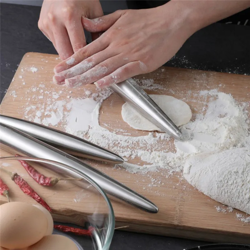 

1Pc Stainless Steel Rolling Pin Dough Roller Bake Pizza Noodles Cookie Dumplings Making Non-stick Baking Tool Kitchen Utensils