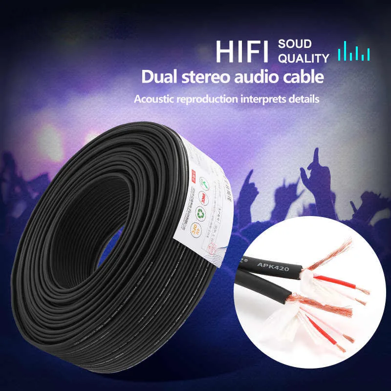 Медный аудиокабель с двумя банками 5 50 м RCA Y соединение сигнала динамика кабель