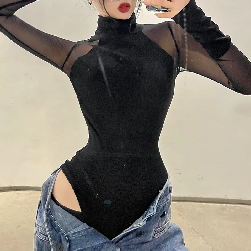 Fashion Mesh Patchwork Bodysuit Women Sexy Hot Long Sleeve High Street Transparent Sexy Body Skinny Black Slim Bodysuit Female
Fashion Mesh Patchwork Bodysuit Women Sexy Hot Long Sleeve High Street Transparent Sexy Body Skinny Black Slim Bodysuit Female