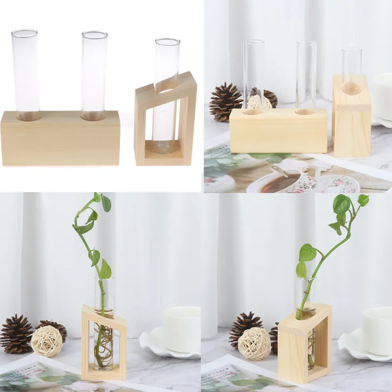 Home Garden Decoration Crystal Glass Test Tube Vase in Wooden Stand Flower Pots for Hydroponic Plants
Home Garden Decoration Crystal Glass Test Tube Vase in Wooden Stand Flower Pots for Hydroponic Plants